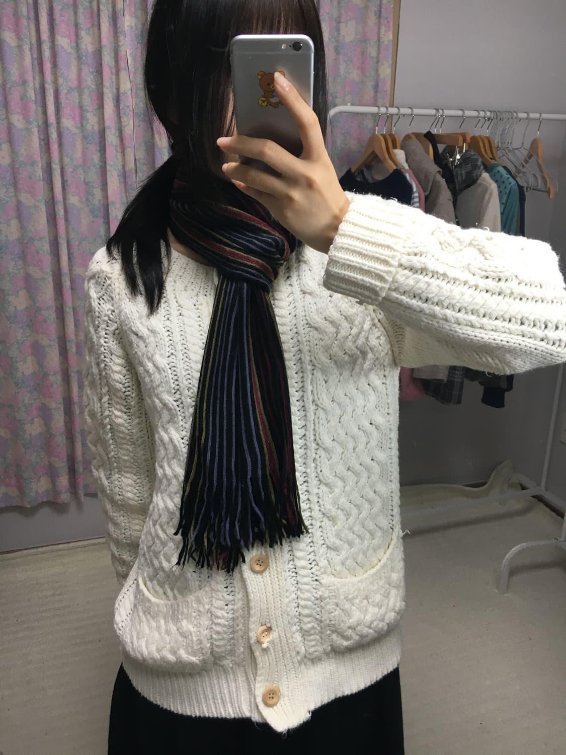 블랙 스트라이프 머플러 상품이미지9