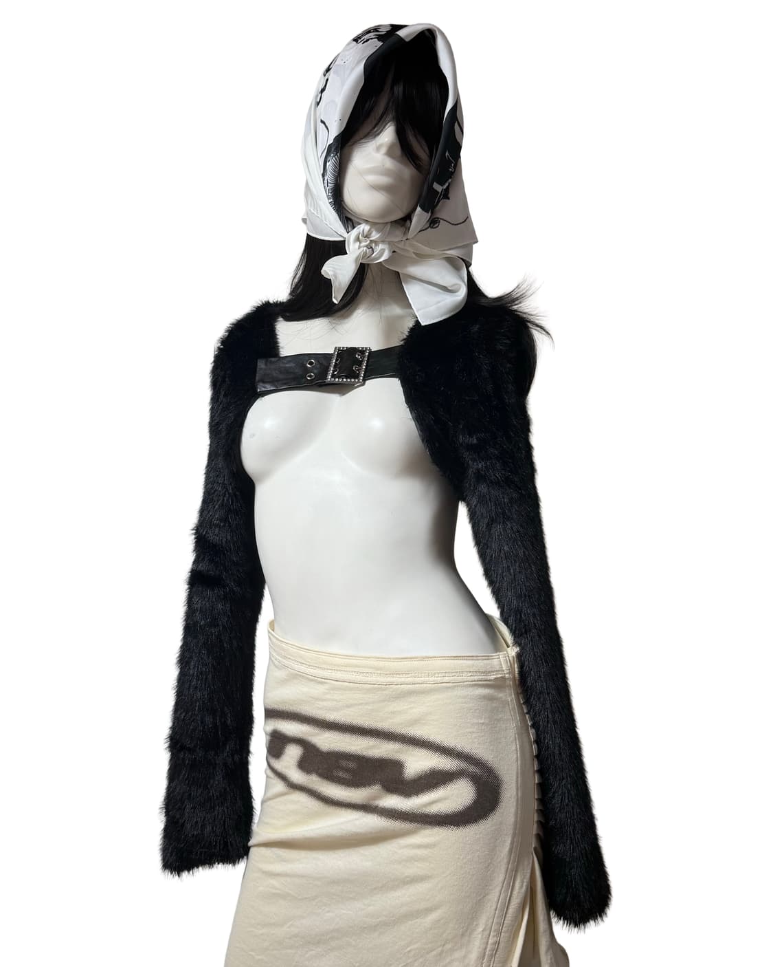 빈티지 갸루 st Faux 퍼 볼레로 상품이미지1