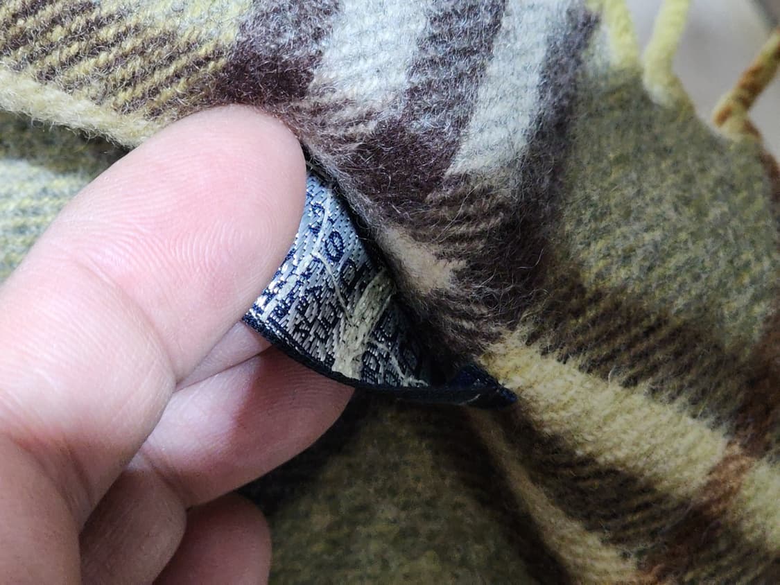 (정품) 버버리 캐시미어 머플러 체크 목도리 카키 영국판  상품이미지6