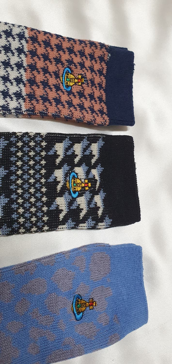 블루 브라운 그레이 블랙 제비체크 호피 레오파드 비비안웨스트우드 양말 상품이미지10