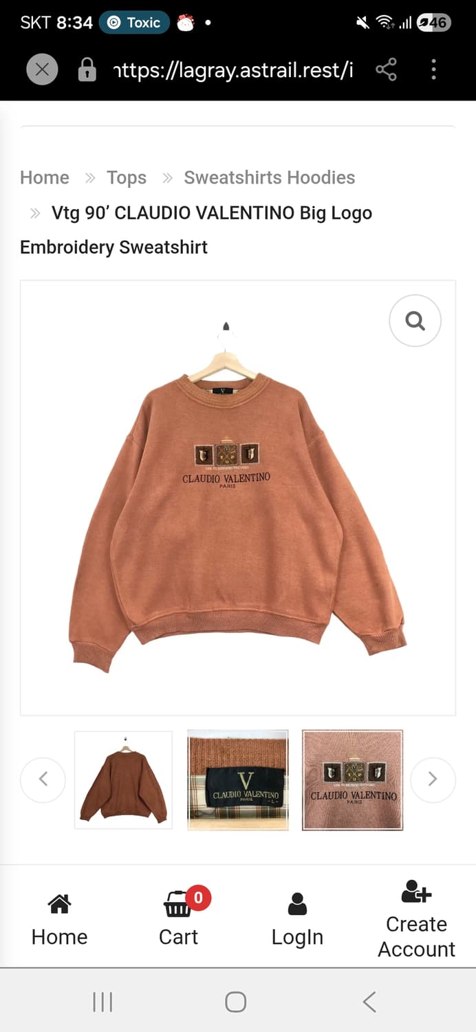 CLAUDIO VALENTINO PARIS) 90s 브라운 니트 빈티지 상품이미지1