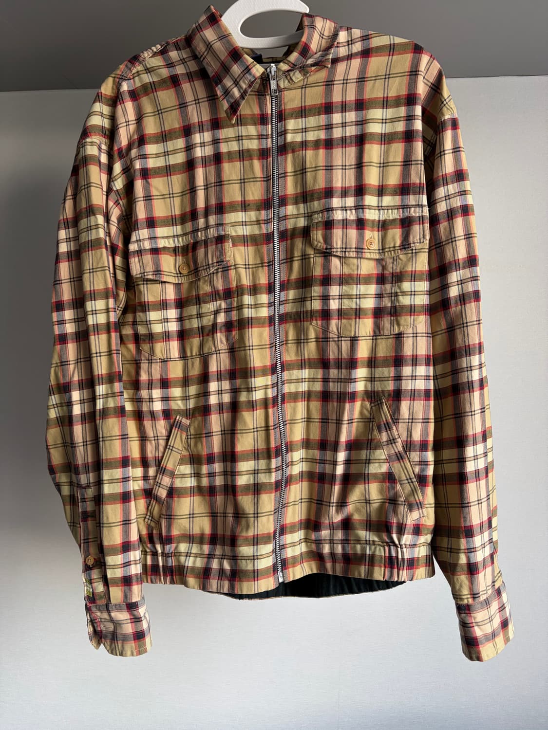 체크 패턴 빈티지 집업 자켓 상품이미지1