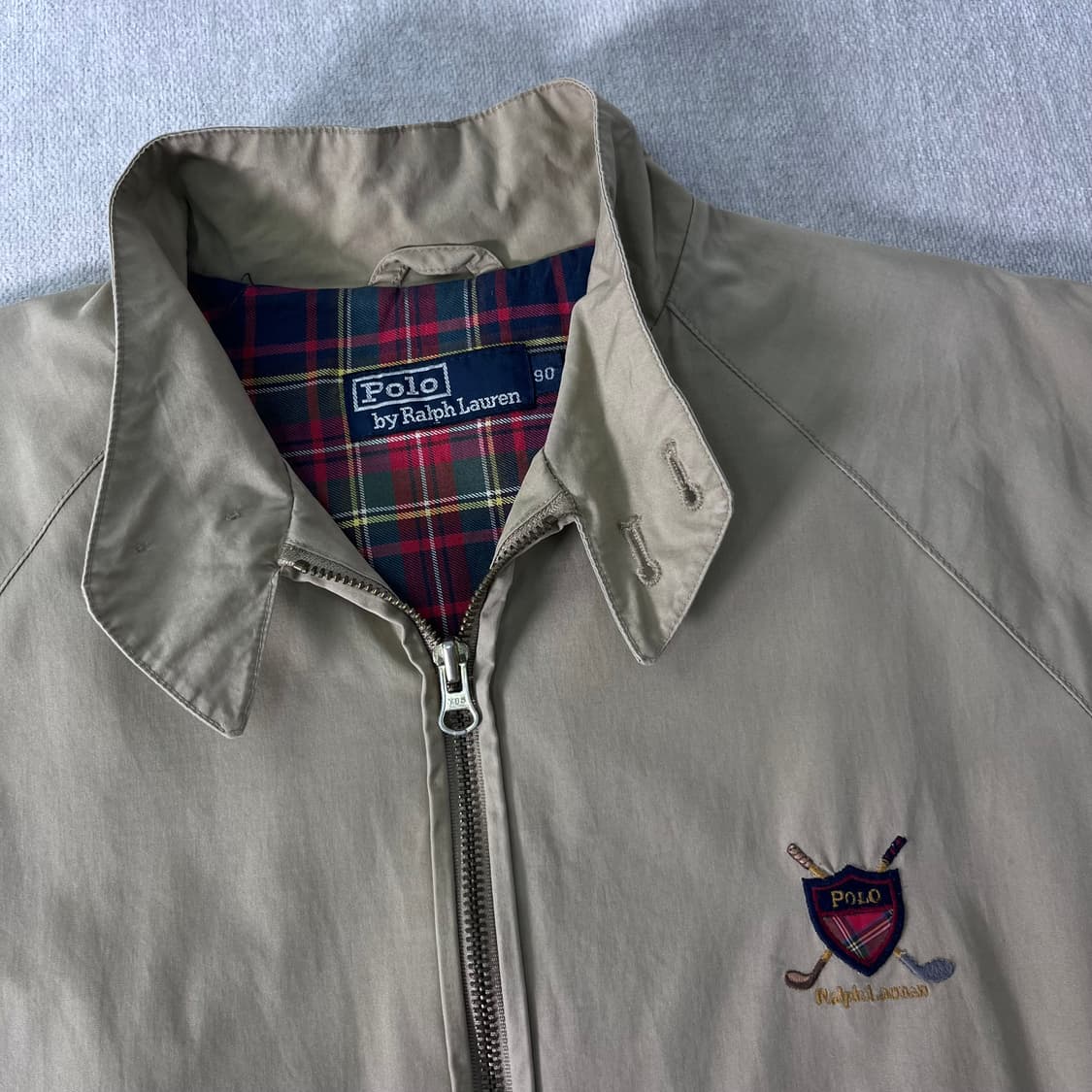 100 80s (일경물산)폴로랄프로렌 방패로고 블루종 자켓 상품이미지2