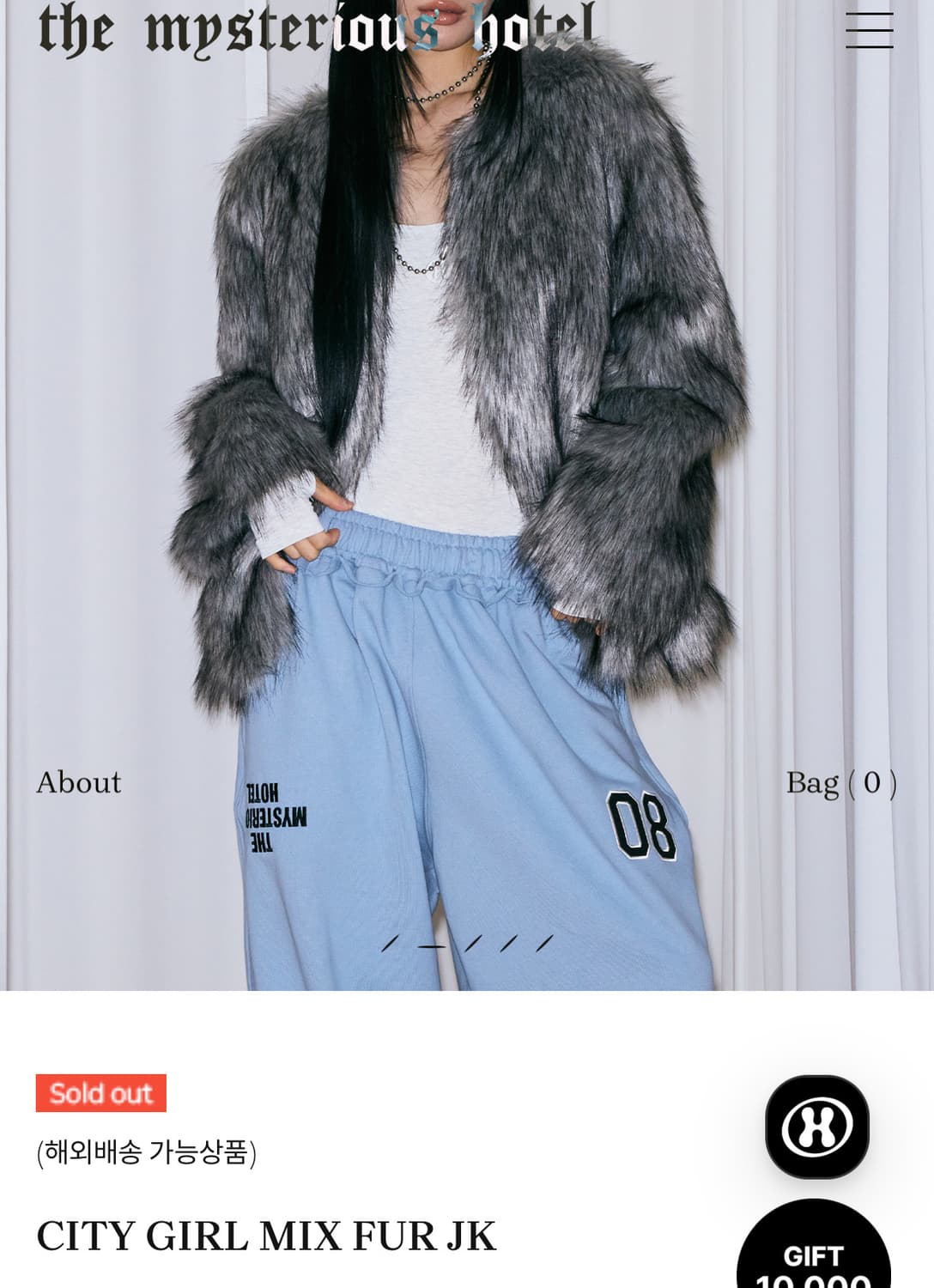 미스테리어스 시티걸 믹스 퍼자켓 그레이 상품이미지2