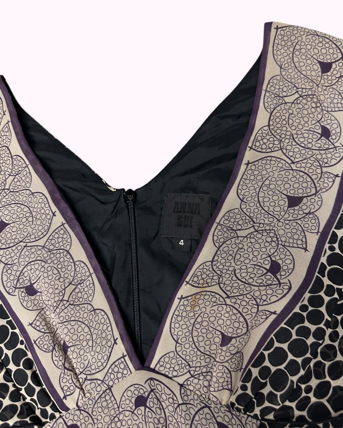 purple pattern ribbon dress 상품이미지4
