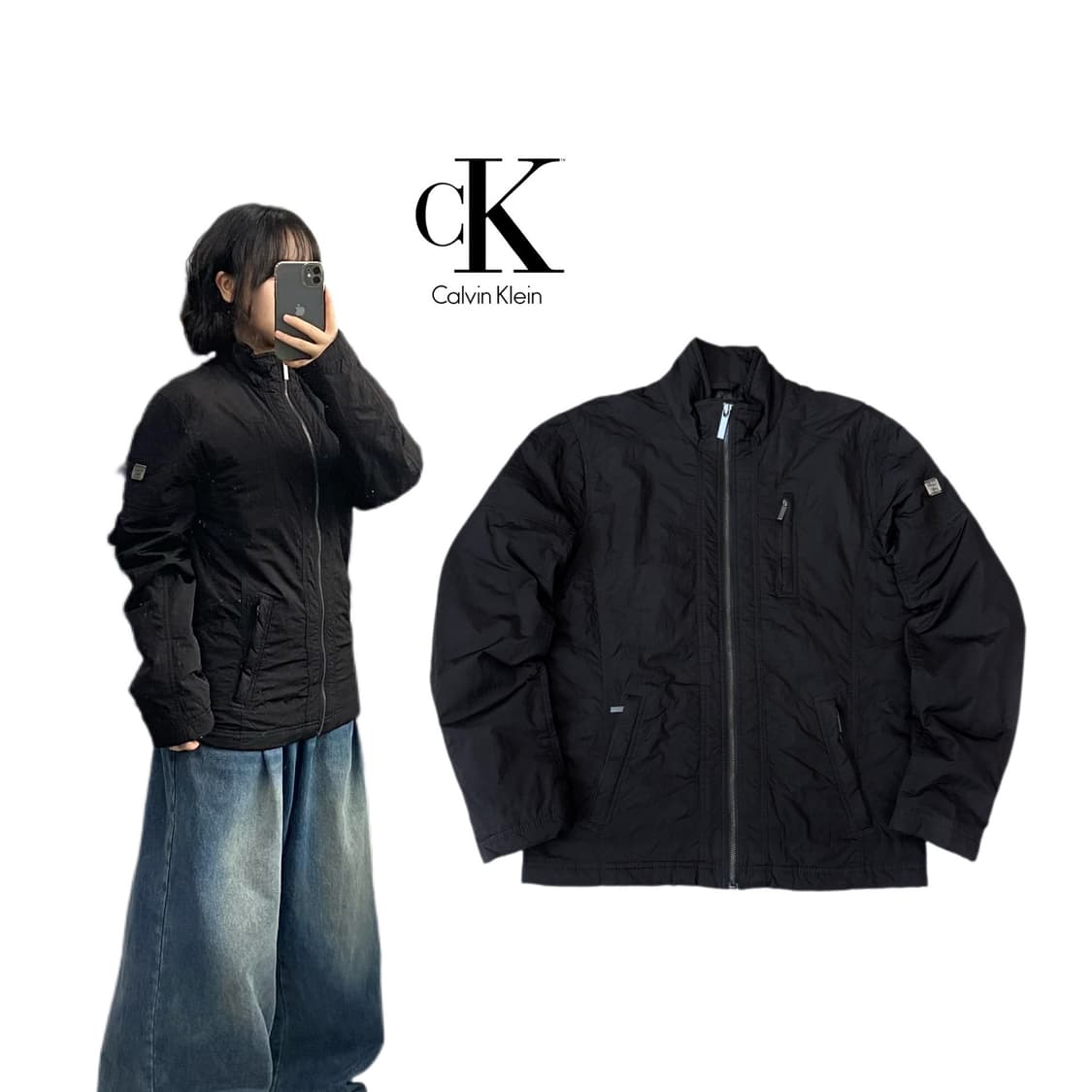 캘빈클라인 나일론 바이커 점퍼 자켓 상품이미지1