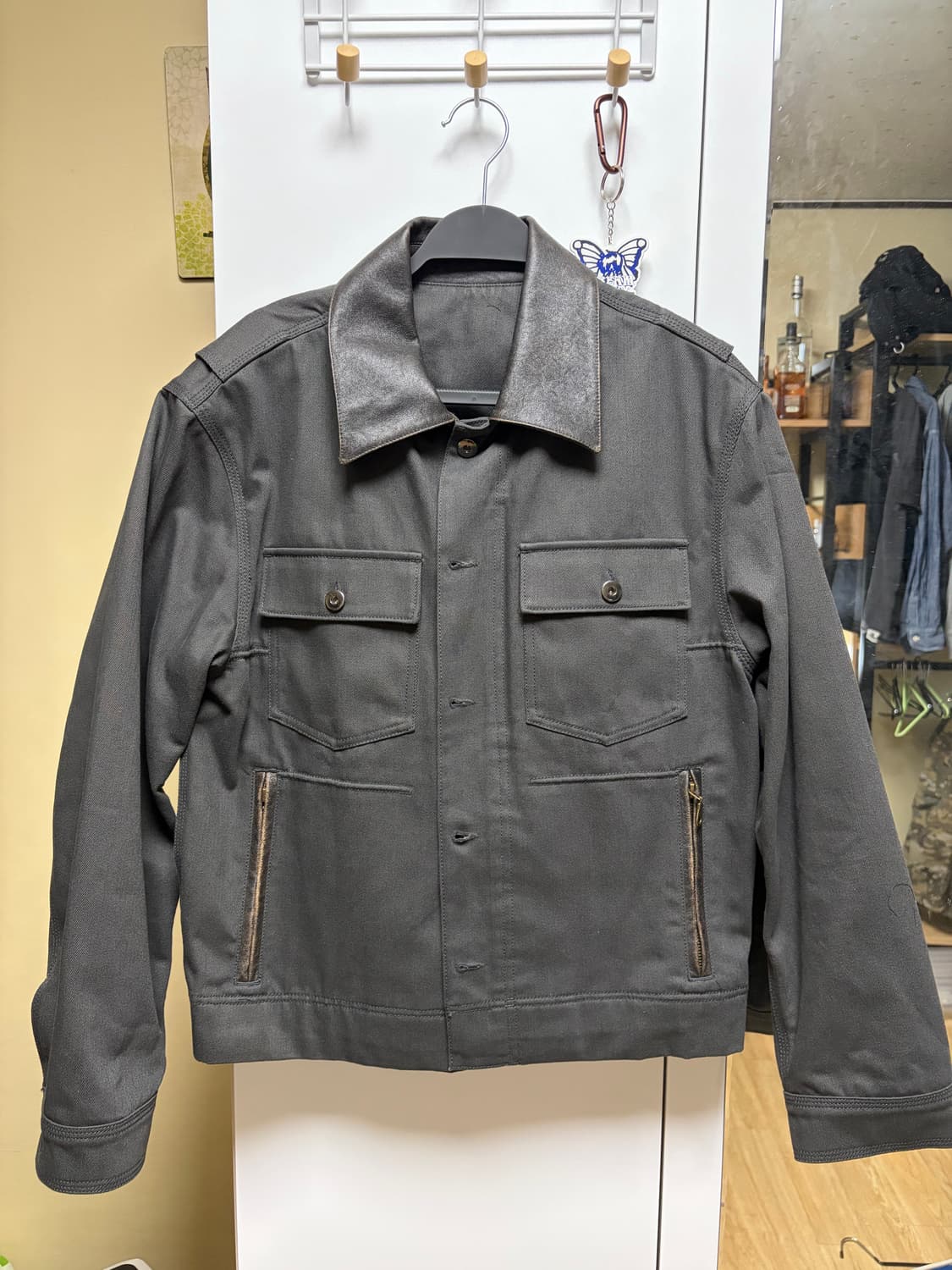 쿠어 레더 패치워크 워크자켓 m 상품이미지1