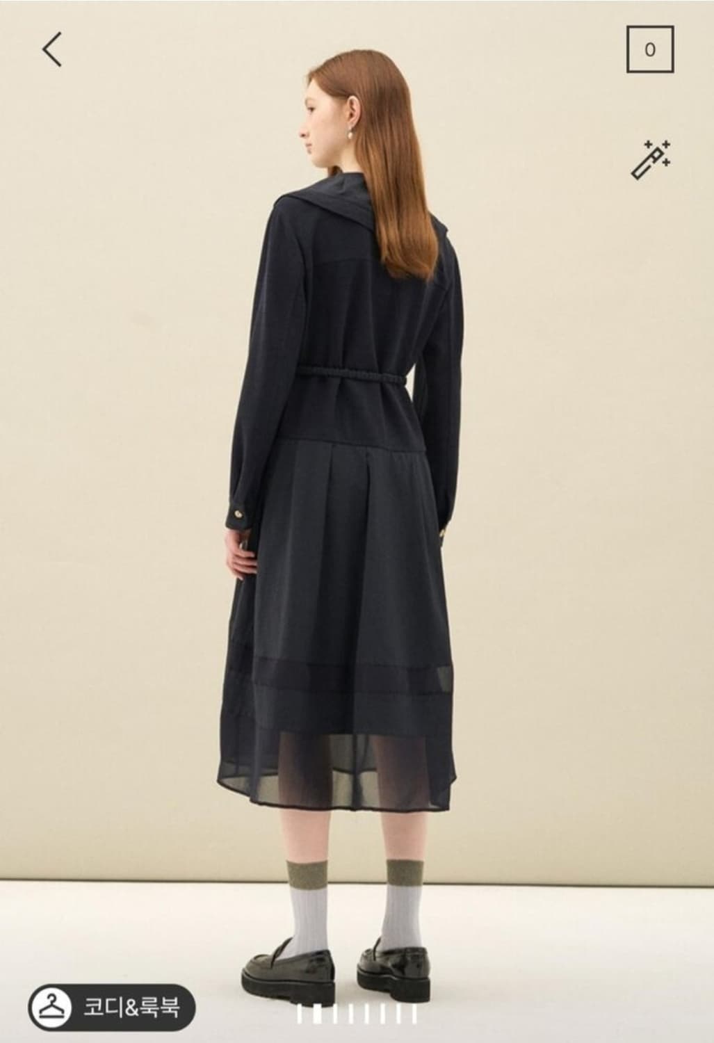 SJSJ 벨티드 세일러 셔링 원피스 55사이즈 상품이미지3