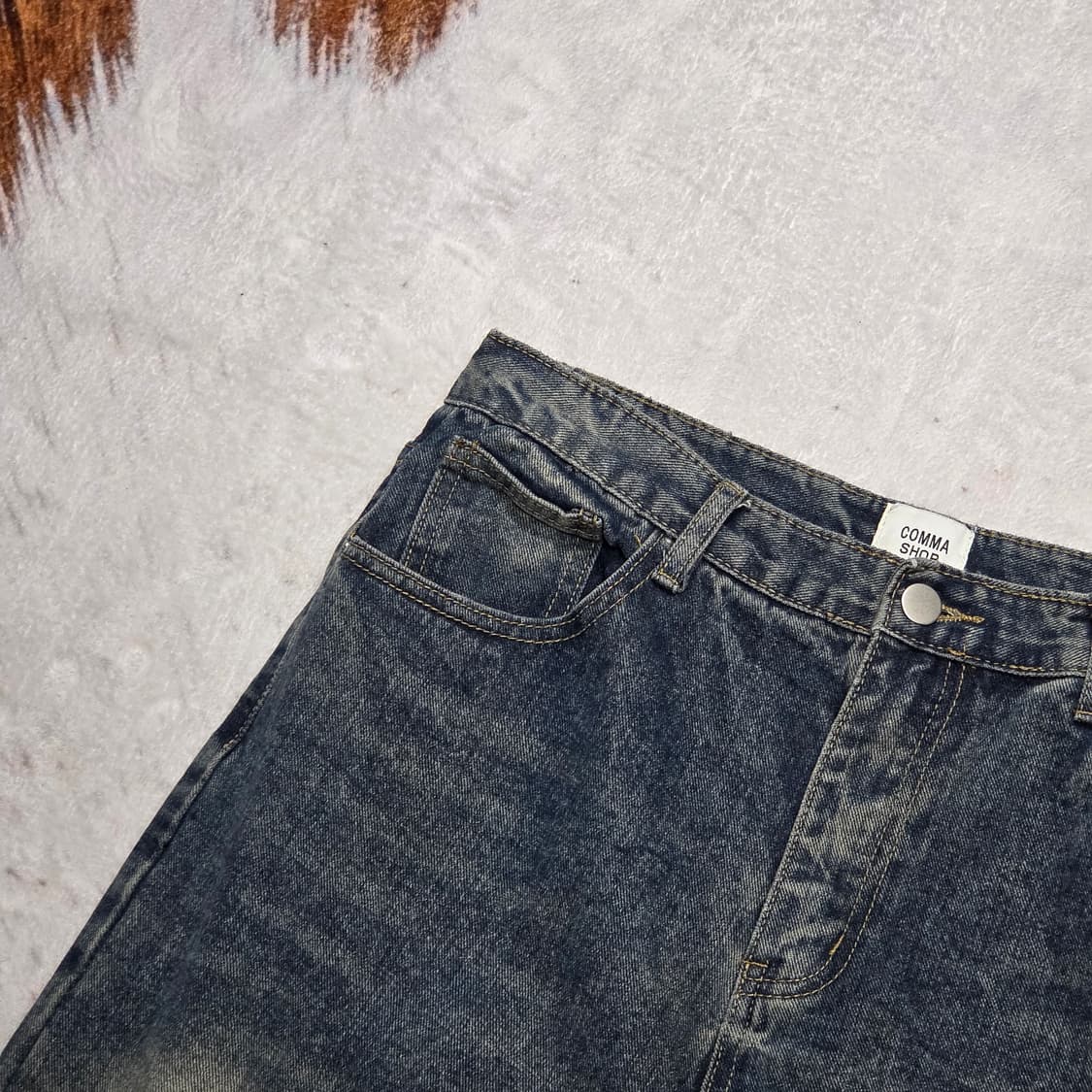 빈티지 워싱 와이드 데님팬츠 상품이미지2