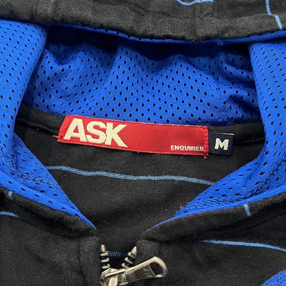 M ASK 스트라이프 반팔 후드 집업 상품이미지3