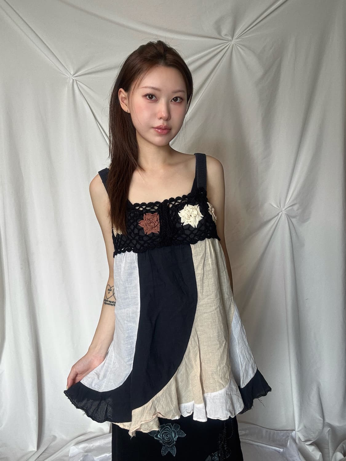 뜨개 꽃 나시 상품이미지1