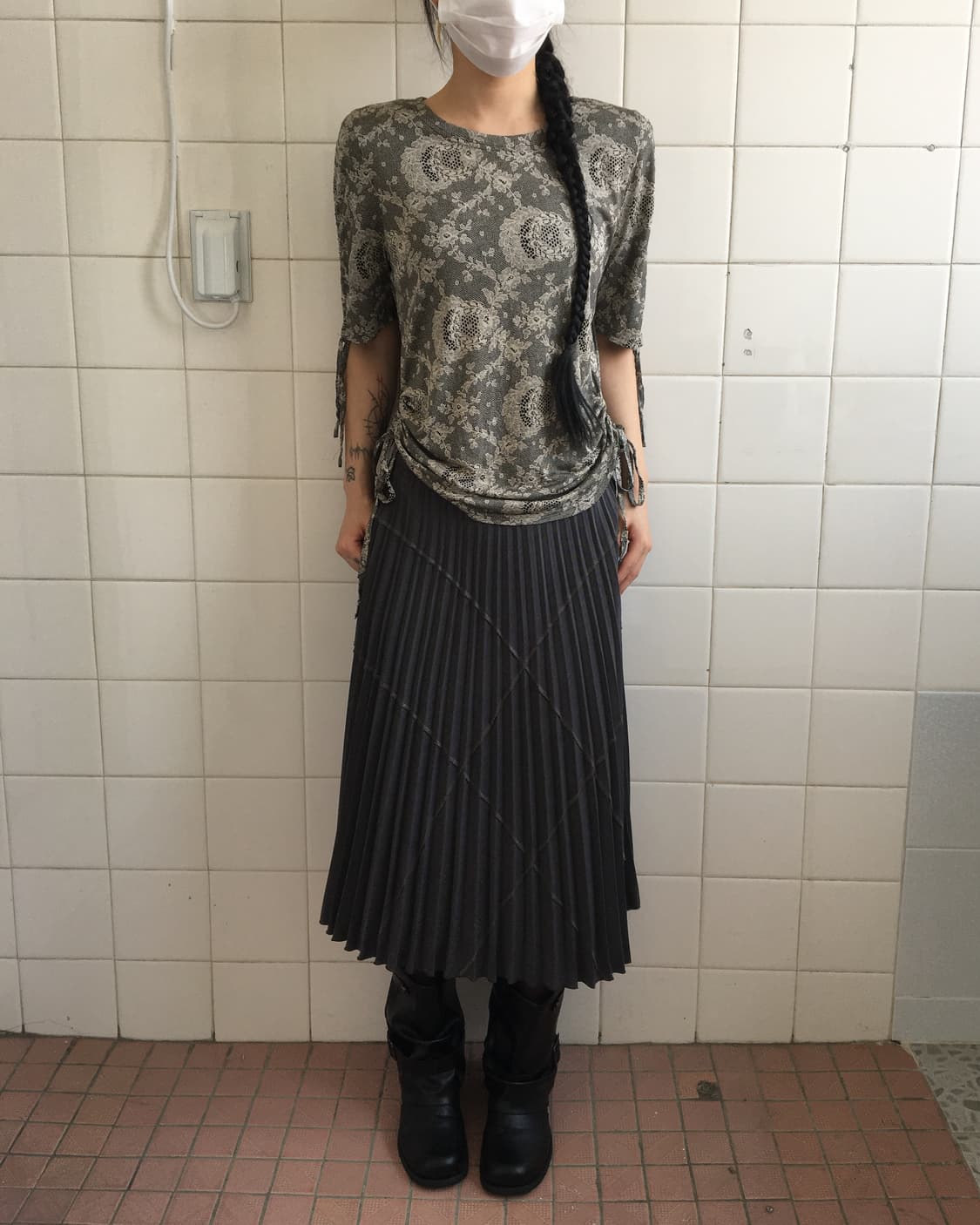 Line detail pleats skirt 상품이미지3