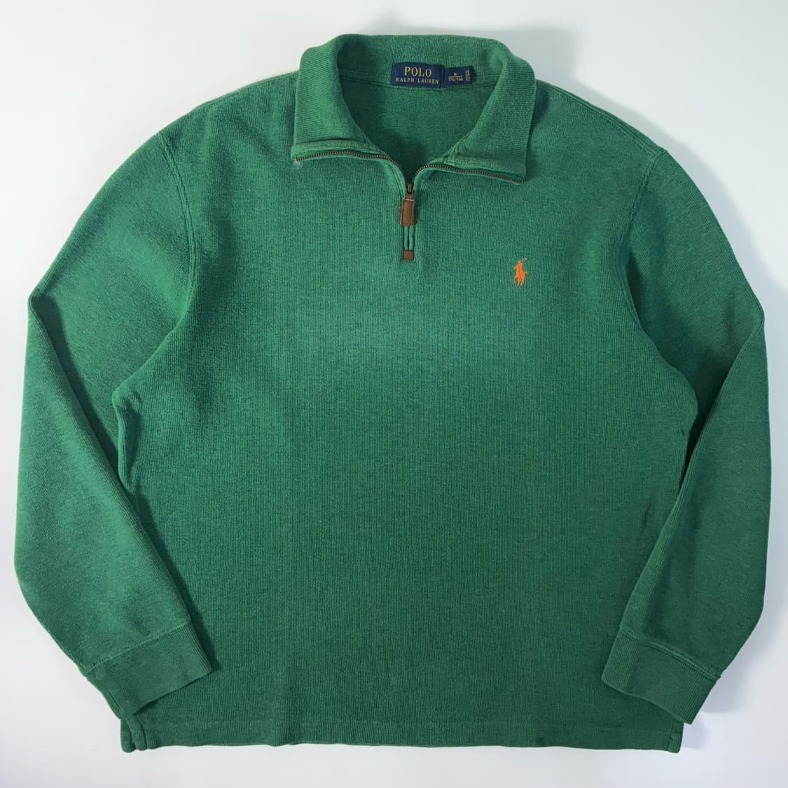 Polo   폴로 랄프로렌 자수 코튼 그린 반집업 니트 상품이미지1