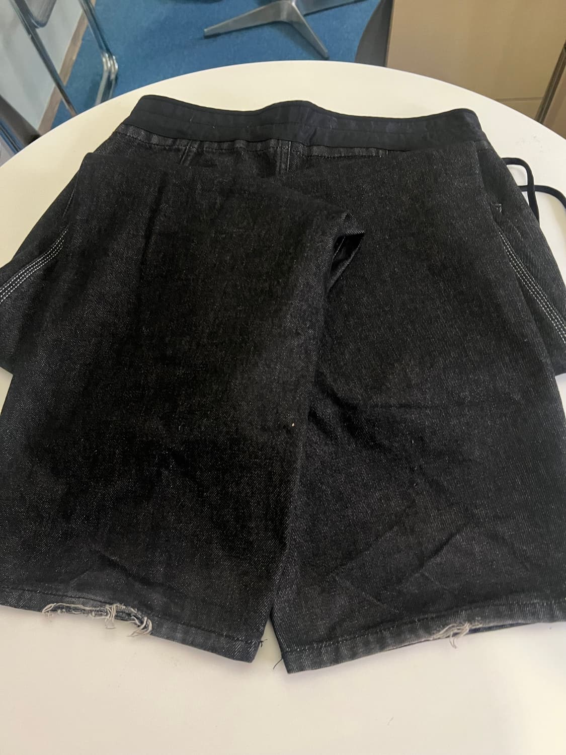 언어펙티드 X 플랙 드로우스트링 루즈 데님 블랙 상품이미지3