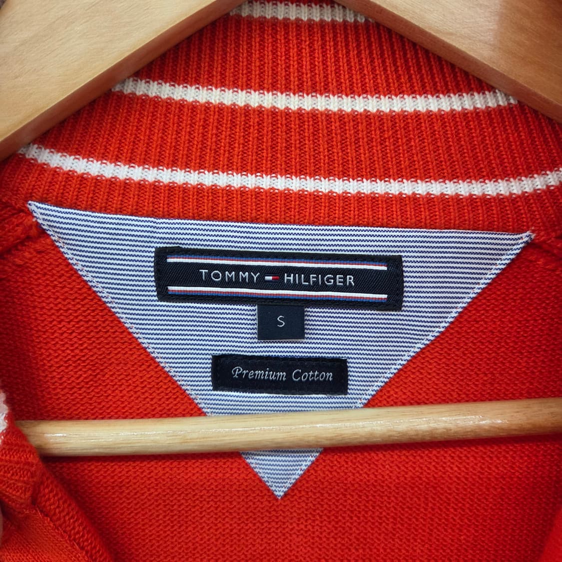 타미힐피거 오렌지색 니트 집업 남성 S 상품이미지5