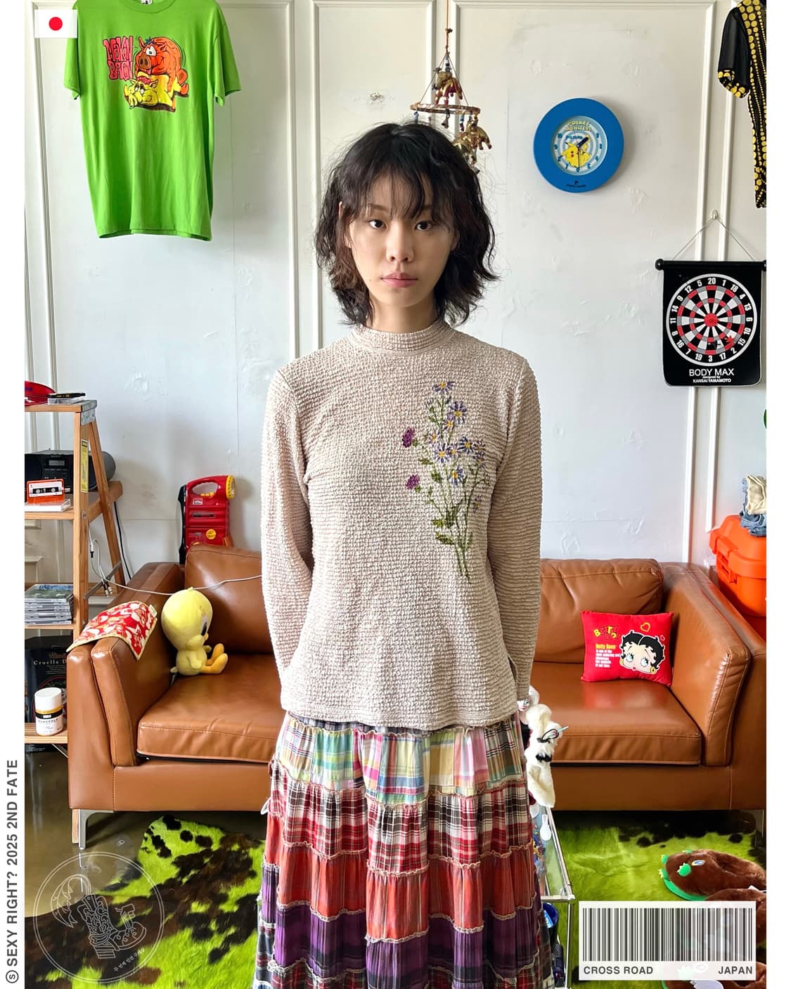 90-00s Cross Road Japan Old Pleats Top 상품이미지1