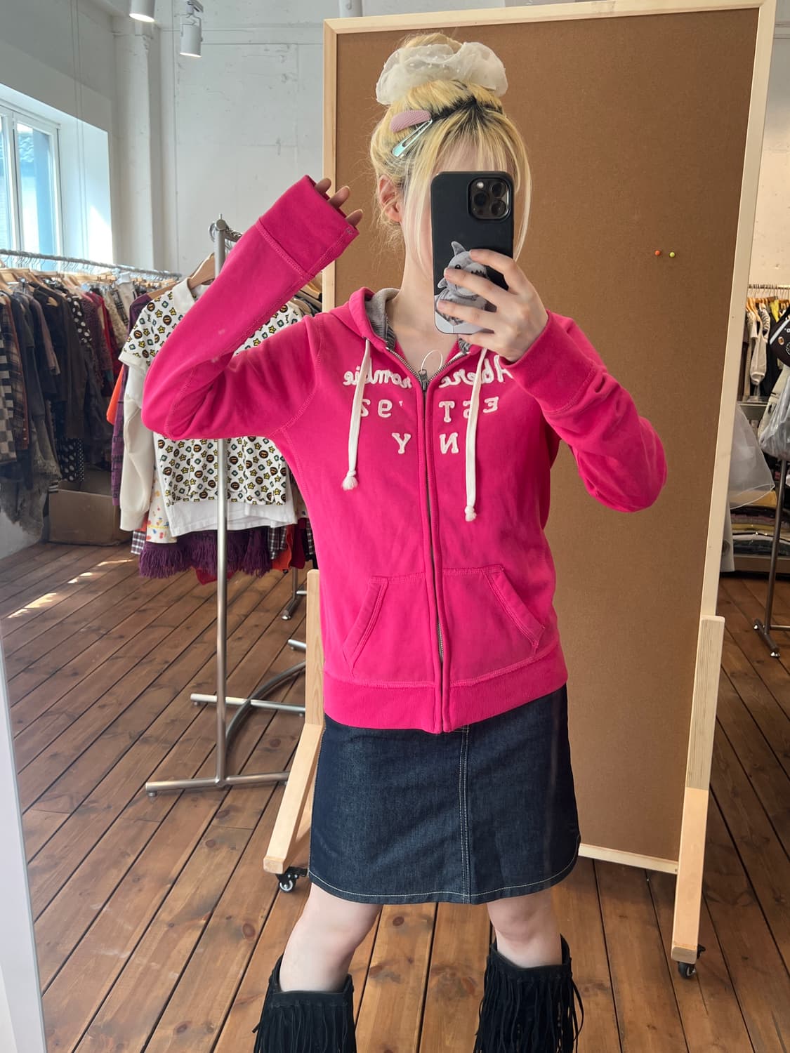 아베크롬비 딥 핑크 후드집업  상품이미지2