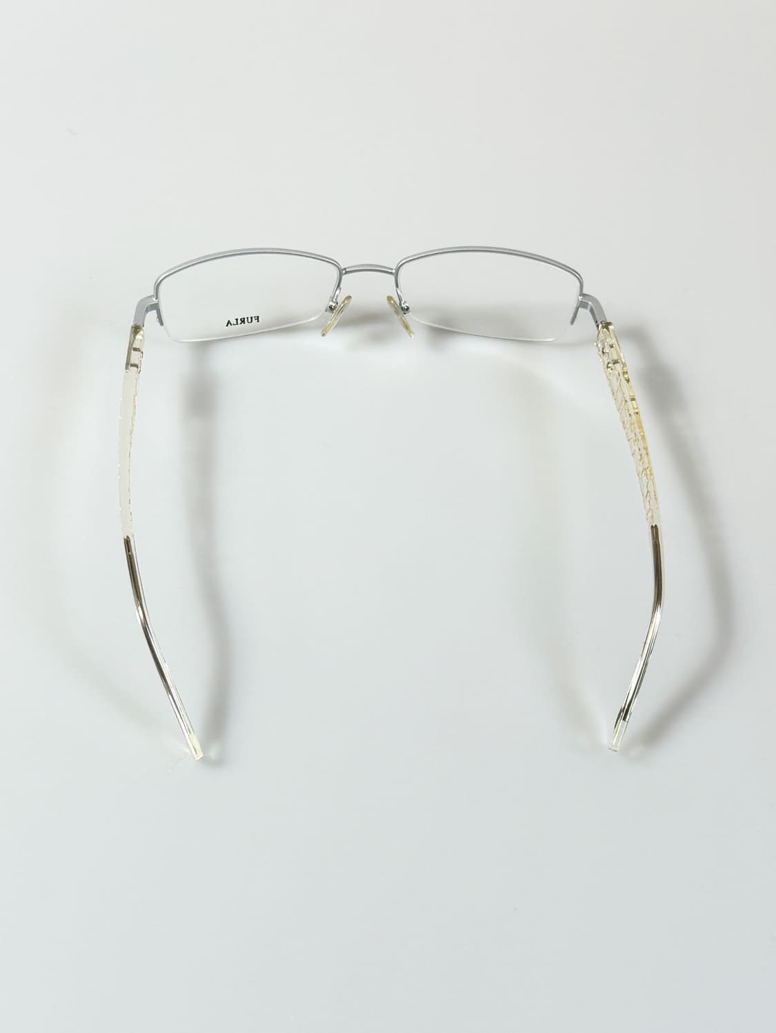 90s FURLA 실버 스퀘어 반무테 빈티지 안경 상품이미지6