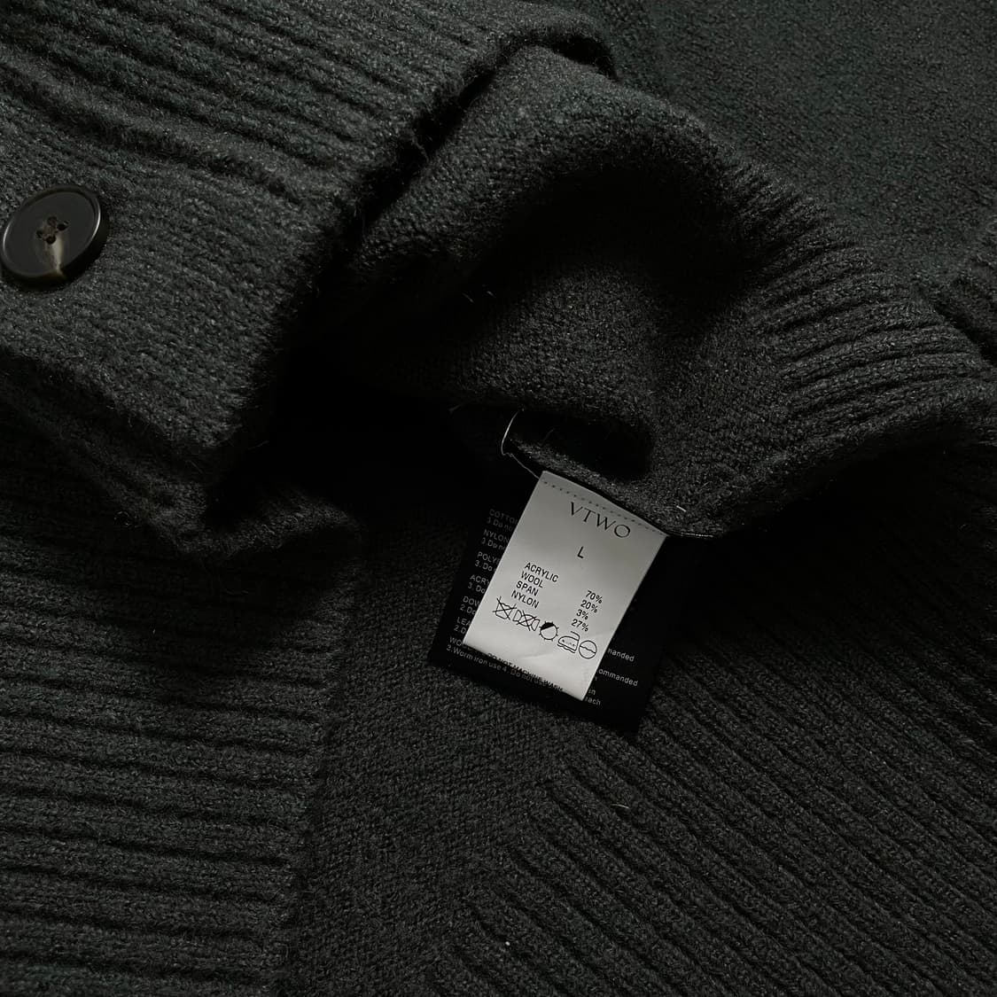 VTWO 미니멀 박시핏 울 가디건 챠콜y 4337 상품이미지6