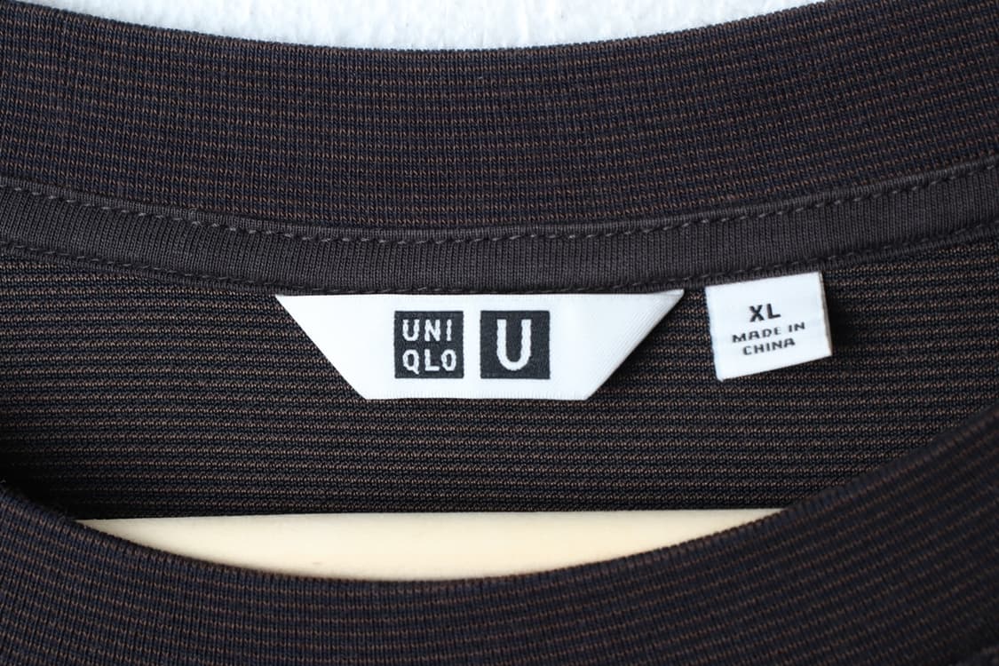 (XL) 유니클로 반팔 티셔츠 U라인 스트라이프 차콜 폴리-H33153 상품이미지5