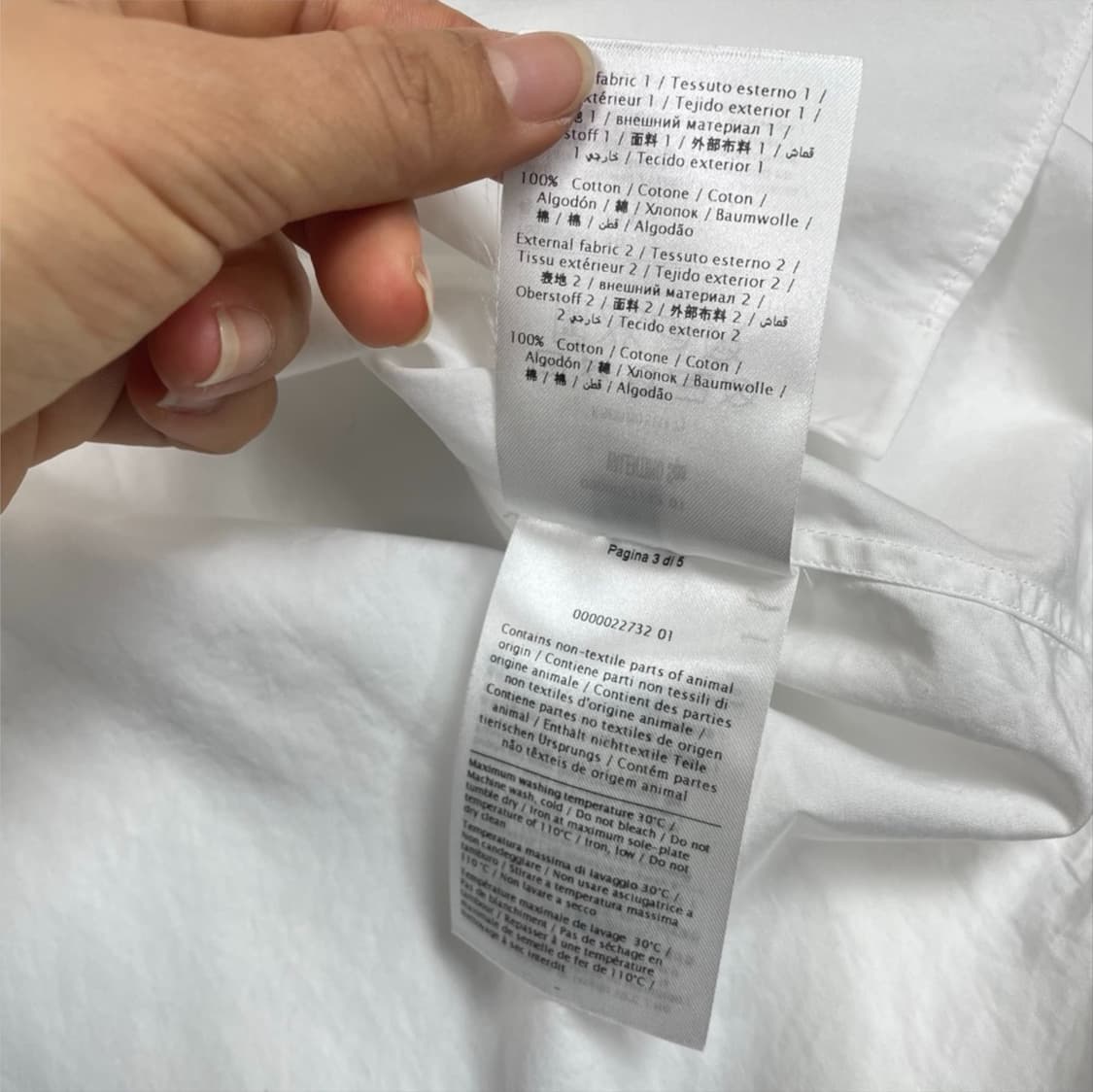 발렌티노 Valentino 화이트 히든버튼 카라 셔츠 40 상품이미지4