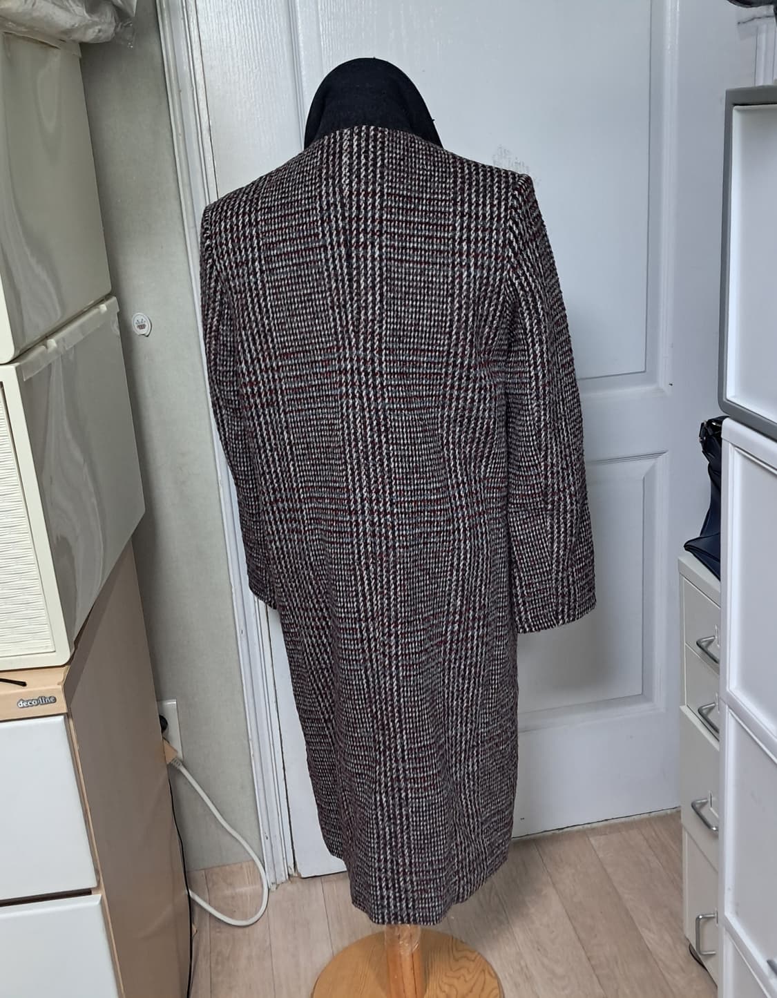 Marja Kurki 마리아꾸르끼 체크 모 롱코트 55 상품이미지3