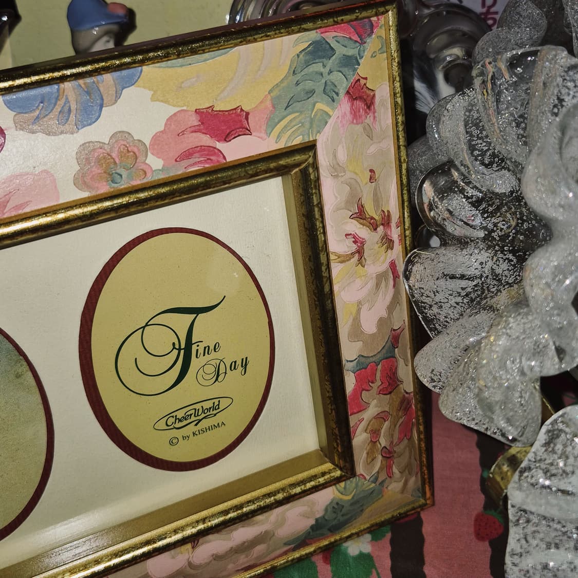 90s 키시마 핸드 플로랄 2구 우드 액자 상품이미지9