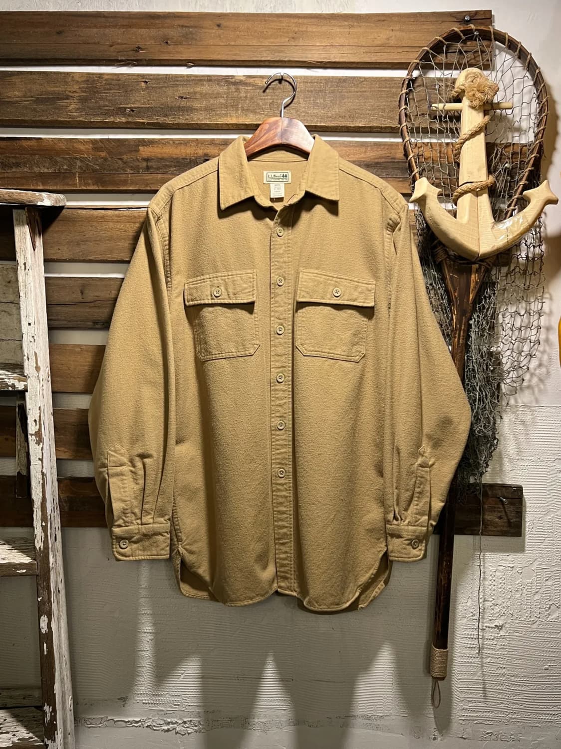 [M]L.L.Bean USA 엘엘빈 베이지 샤모아 셔츠 상품이미지1