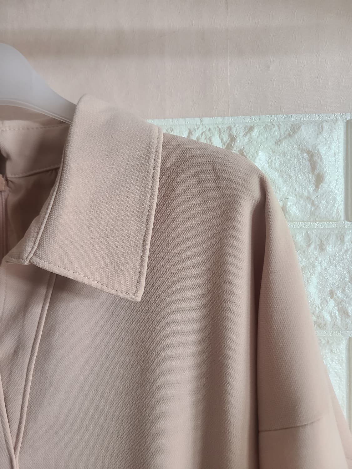 데코 베이지색 셔츠 원피스(55-66) 상품이미지2