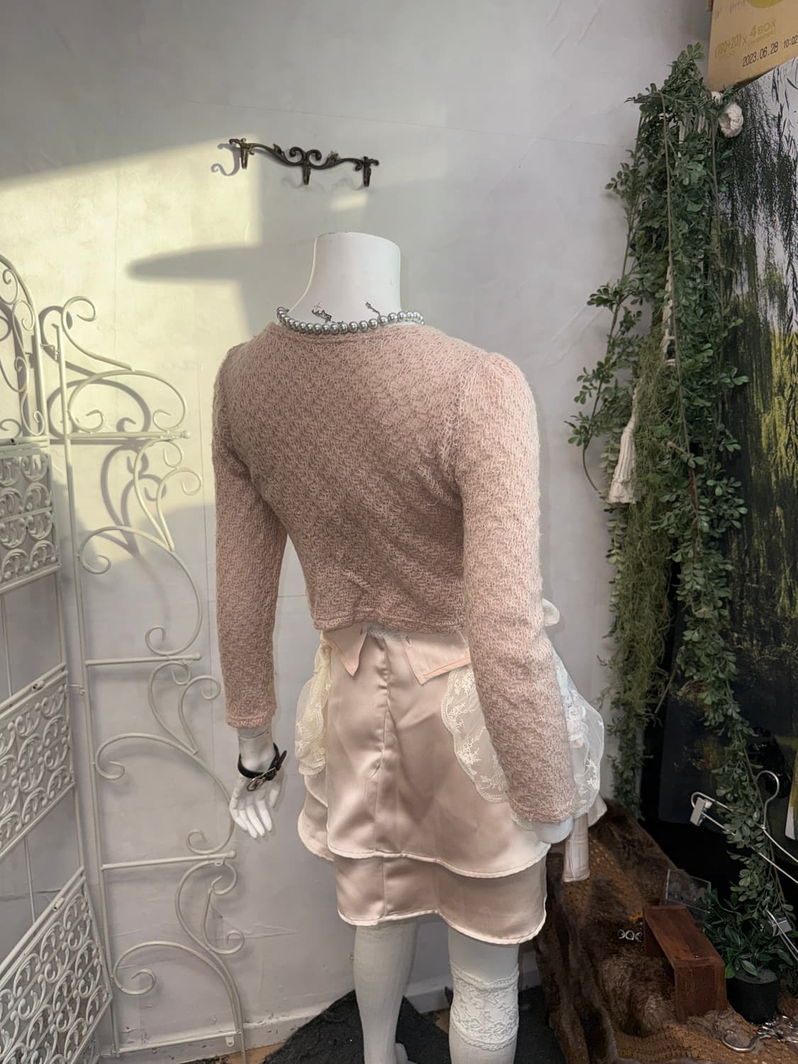 Baby pink flower corsage crop cardigan  상품이미지7