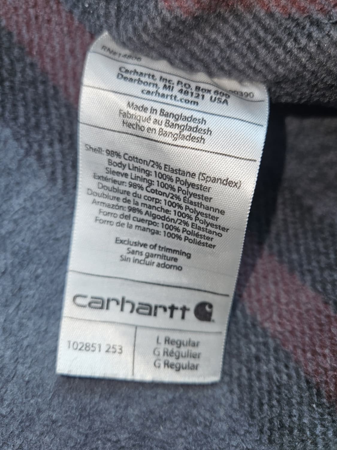 칼하트 헤비 플란넬 안감 워크 셔츠 자켓 ( L ) / 10275 상품이미지8