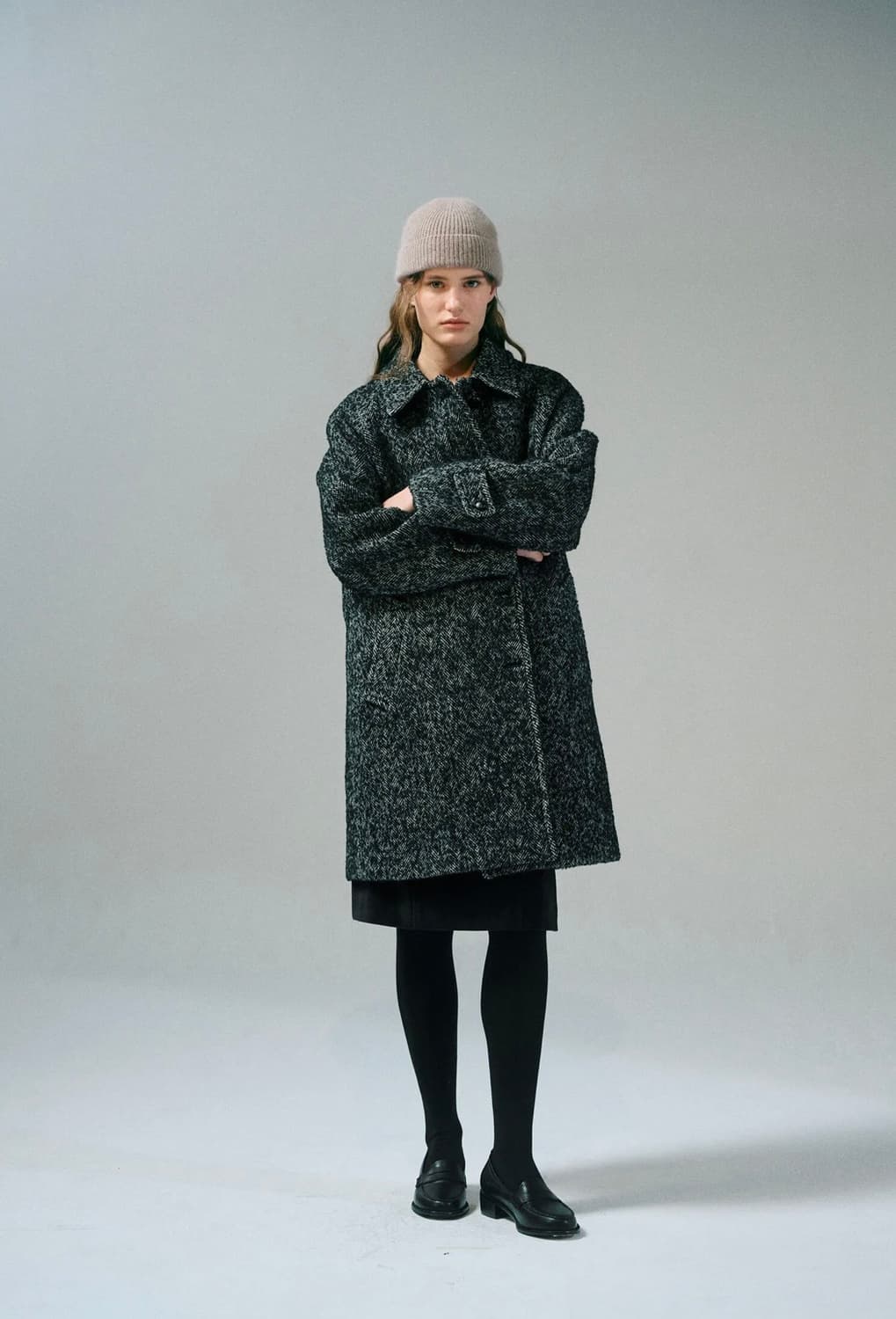 샵레터 LETTER 알파카 헤링본 코트 상품이미지1