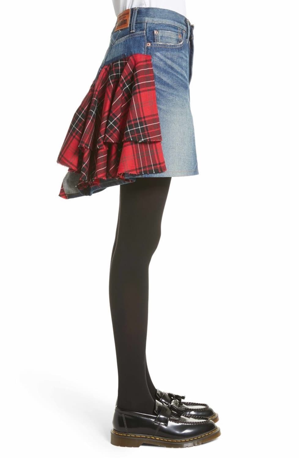 준야와타나베 꼼데가르송 체크 데님 스커트 상품이미지3