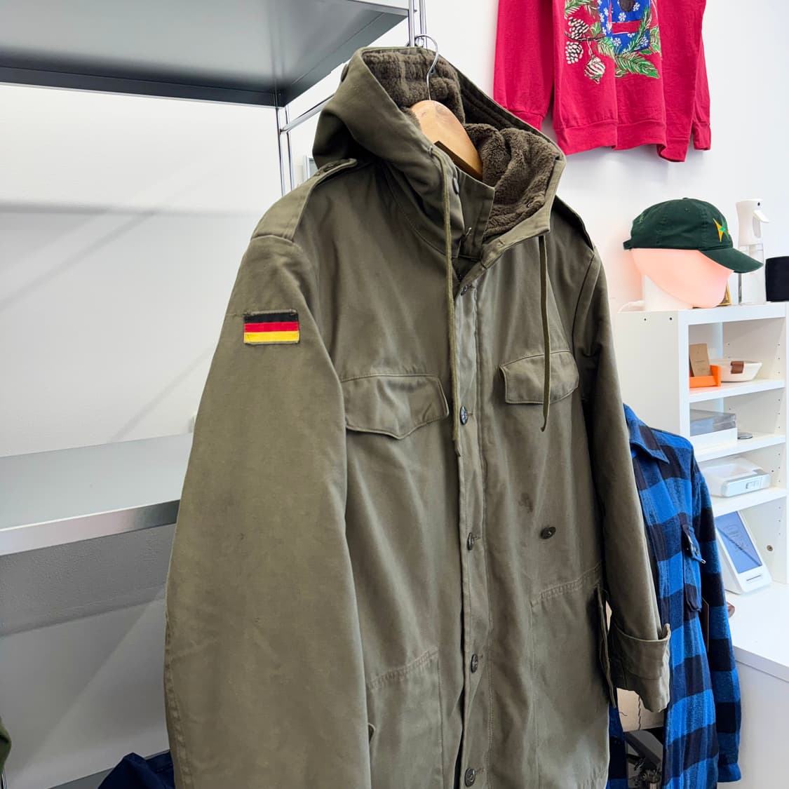 80s 빈티지 독일군 올리브 모즈 코트 (L)  상품이미지2