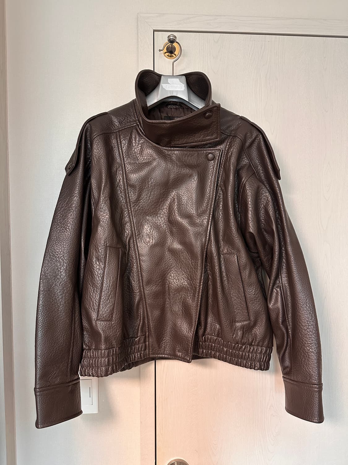 ZARA 페이크 레더 점퍼 brown XL 상품이미지1