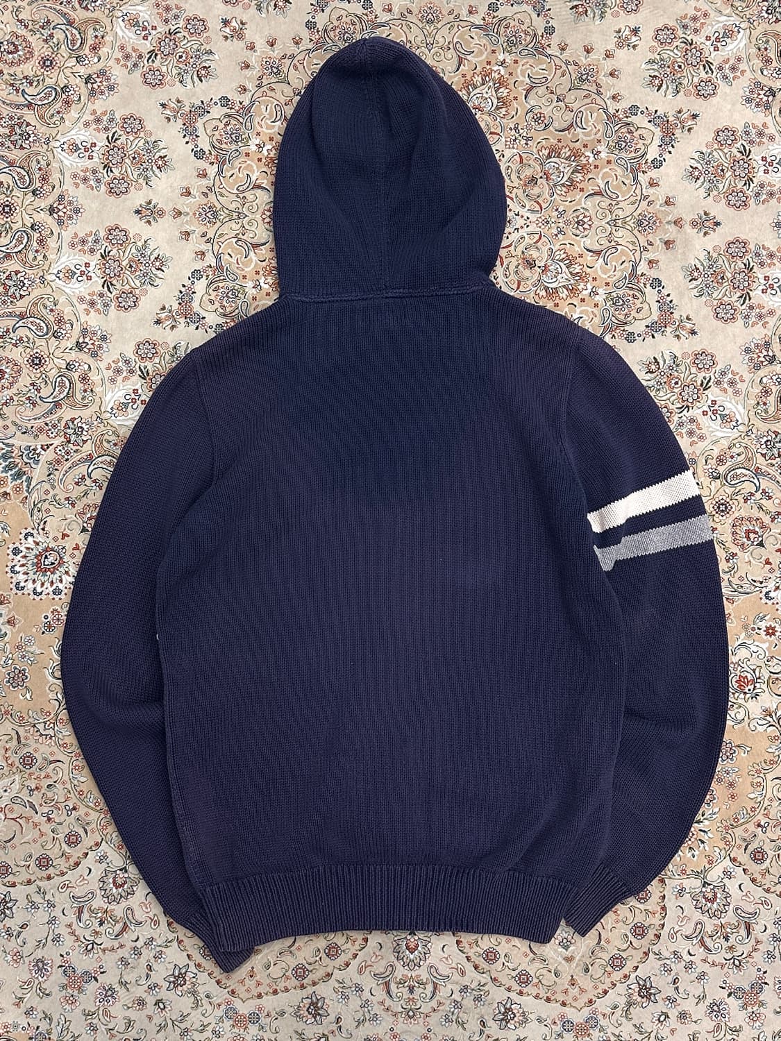 폴로 랄프로렌 네이비 배색 빅포니 니트 후드집업  상품이미지2