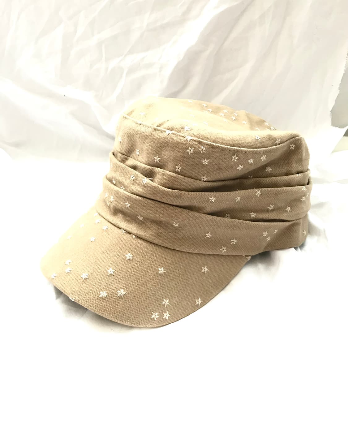 Beige star⭐️stitch shirring military cap 상품이미지1