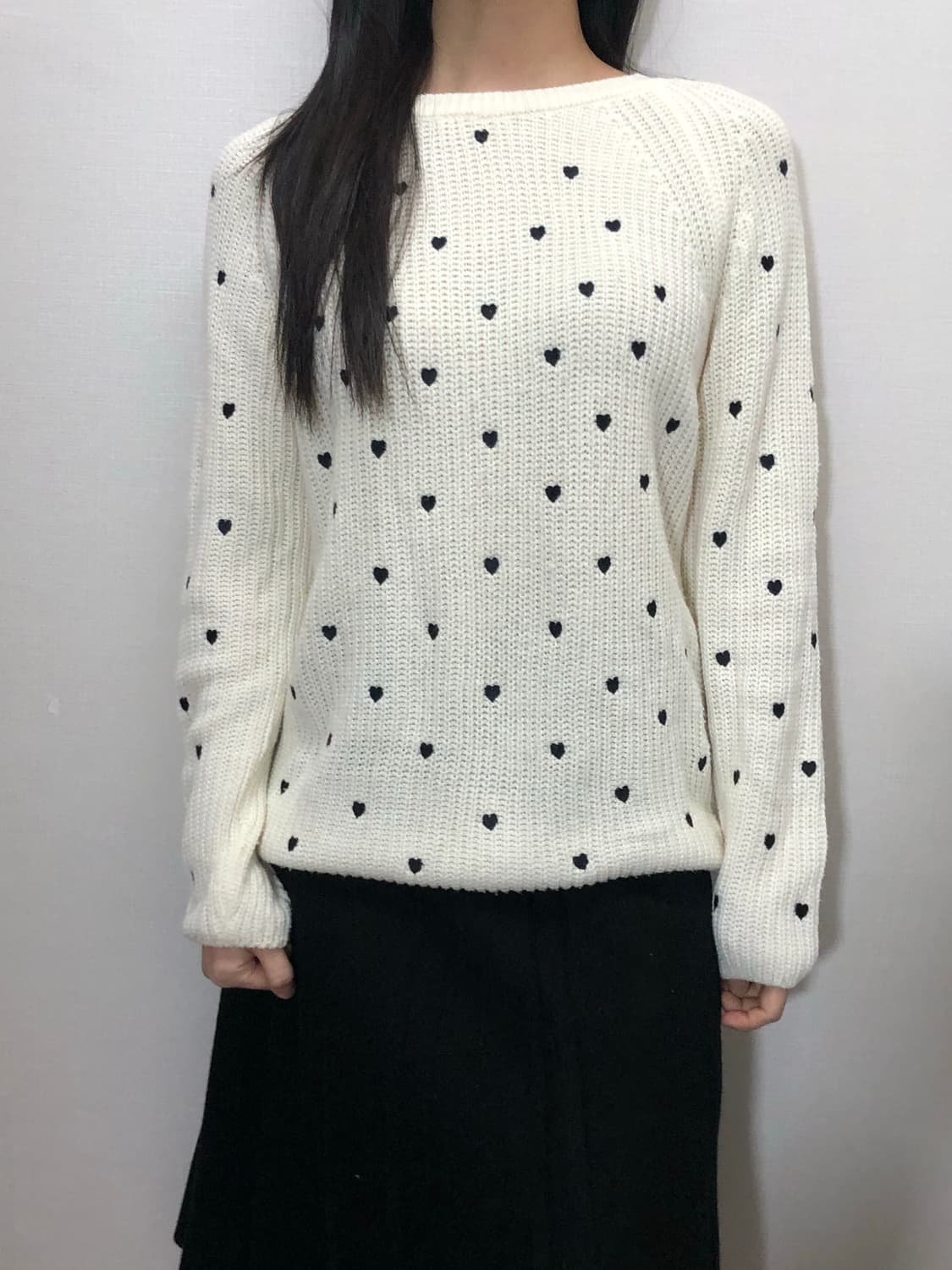 빈티지 화이트 러블리 니트 상품이미지1