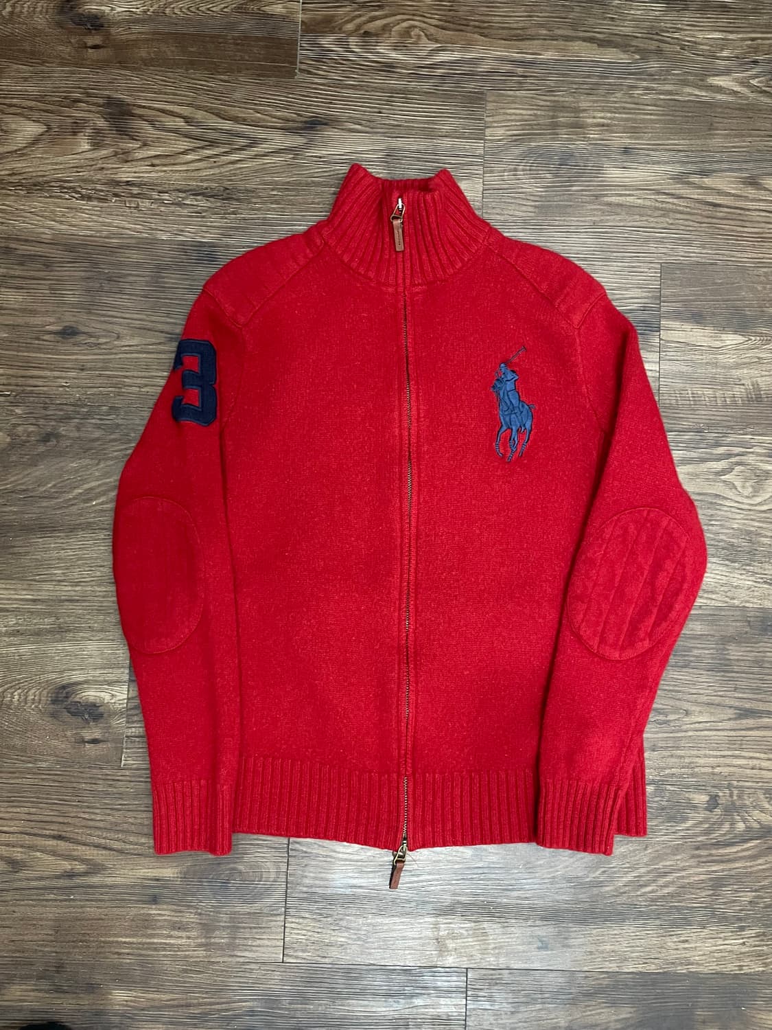 폴로 랄프로렌 여성 빅포니 램스울 집업 자켓 레드 상품이미지1