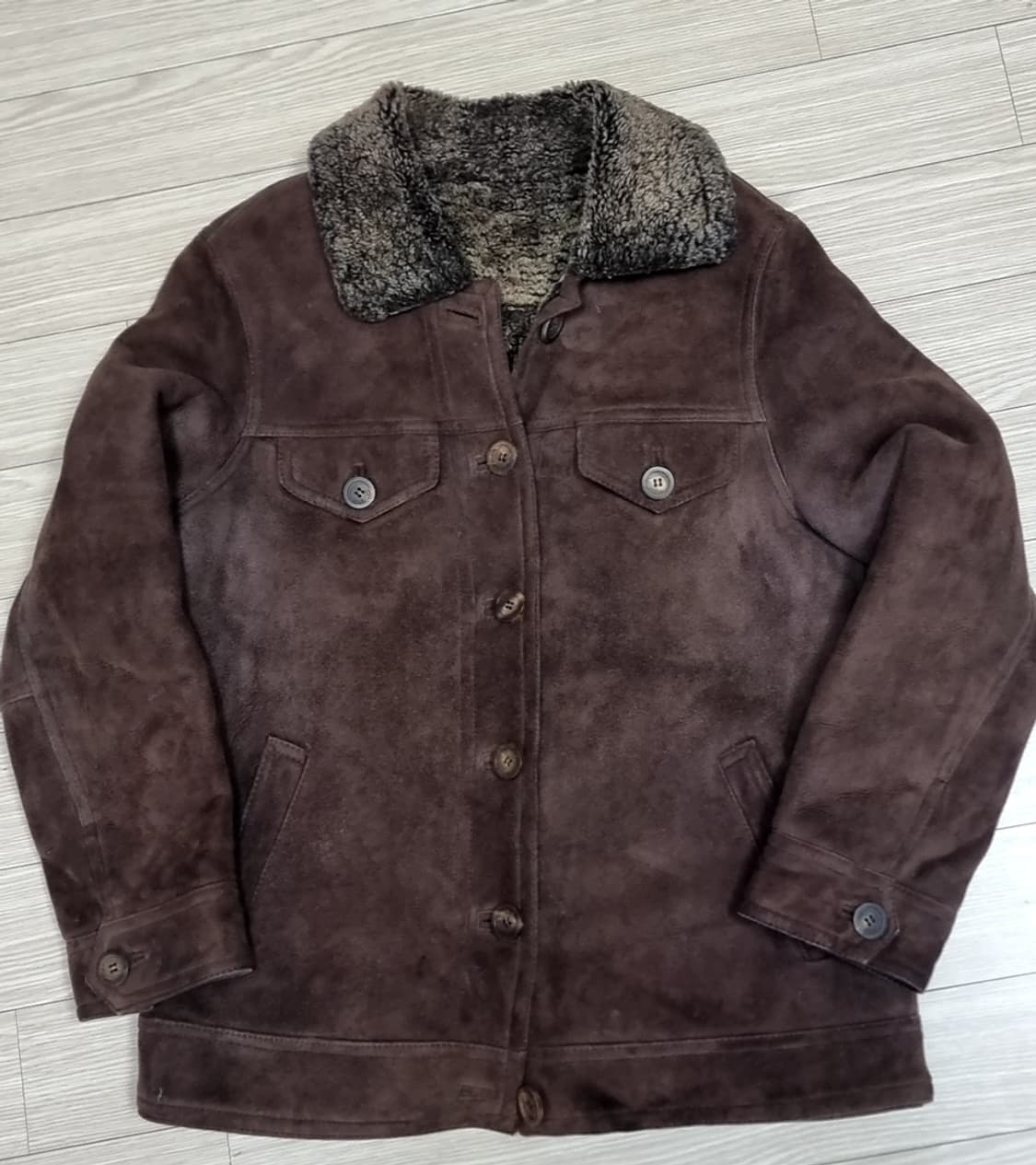 한국제 80~90년대 톰보이 양가죽 무스탕 트러커자켓(95-100) 상품이미지1