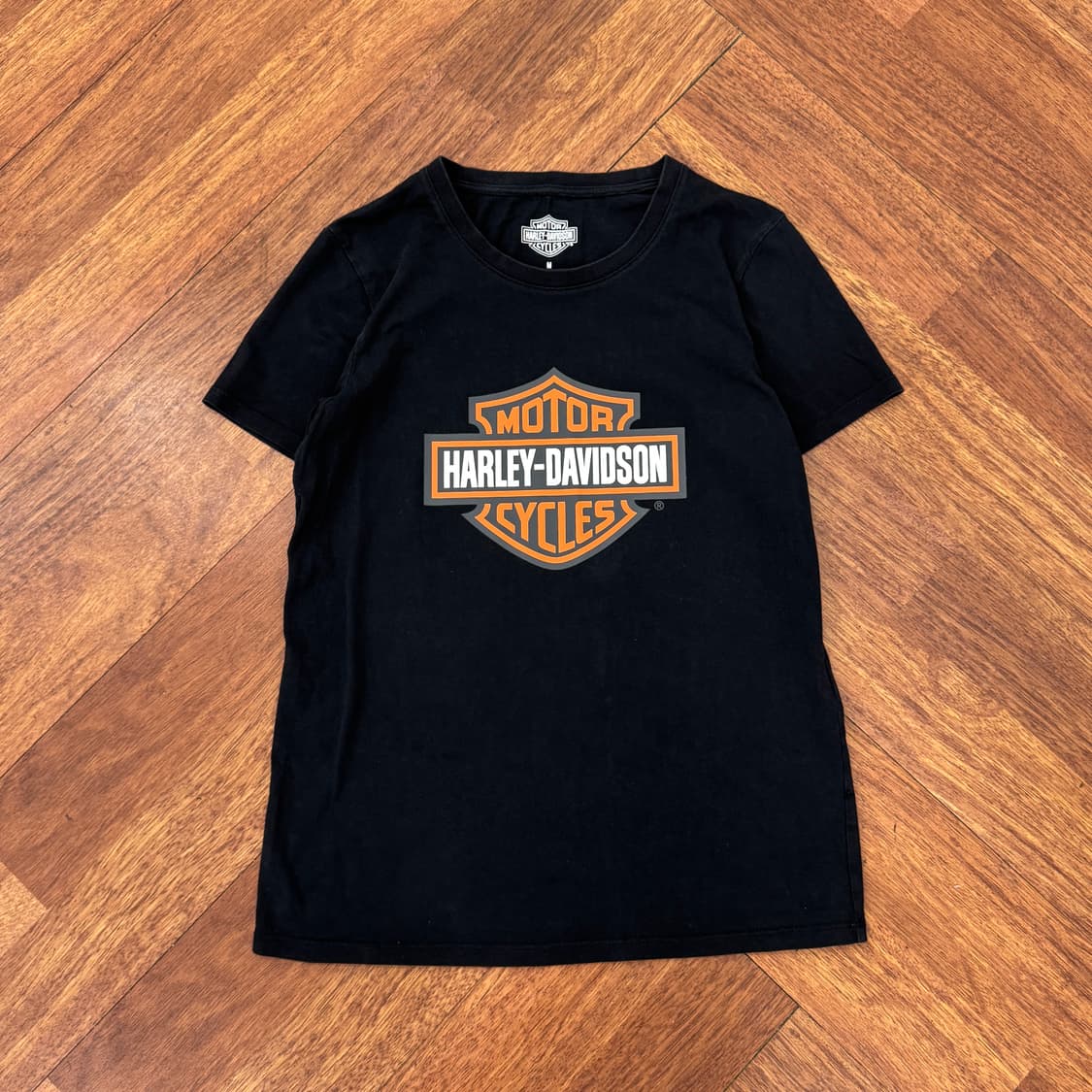 여성용M(44) 할리데이비슨 빅로고 블랙 라운드 티셔츠  상품이미지1