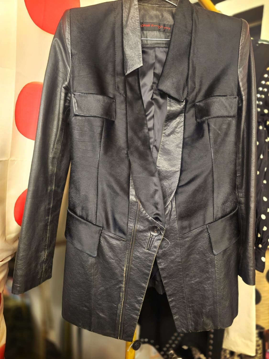 오브제(Obzee)강진영송치 배색 양가죽 자켓 상품이미지6