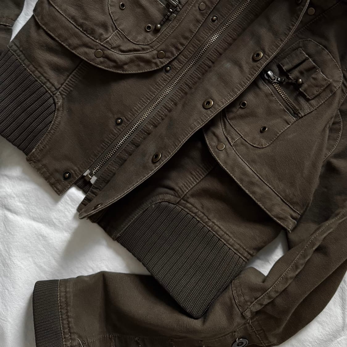 00's 해체주의 절개 하이넥 아카이브 3way 베스트 스터드 앤틱 자켓 상품이미지6