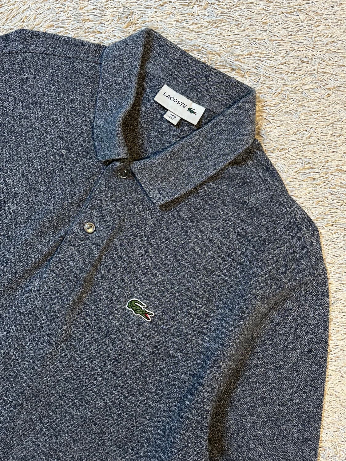 라코스테 LACOSTE 스몰로고 PK 긴팔 카라티 차콜 상품이미지2