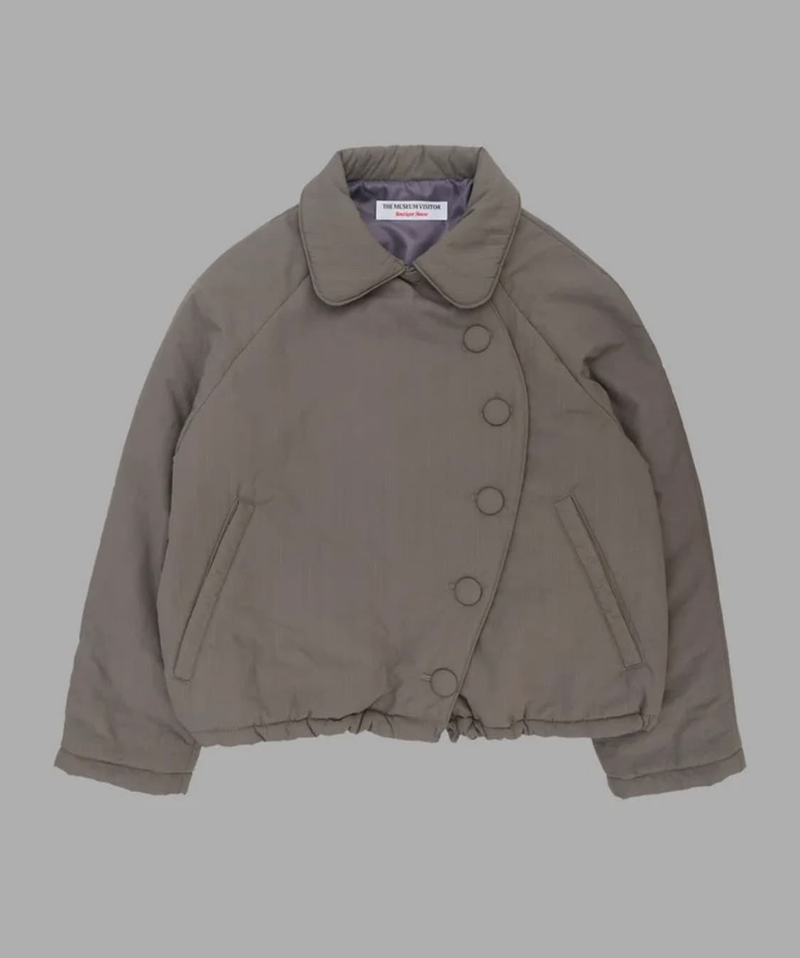 더뮤지엄비지터 round unbalanced puff jacket 베이지 상품이미지1