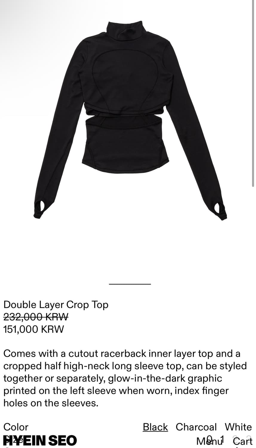 혜인서 Hyeinseo double layer crop top 상품이미지2