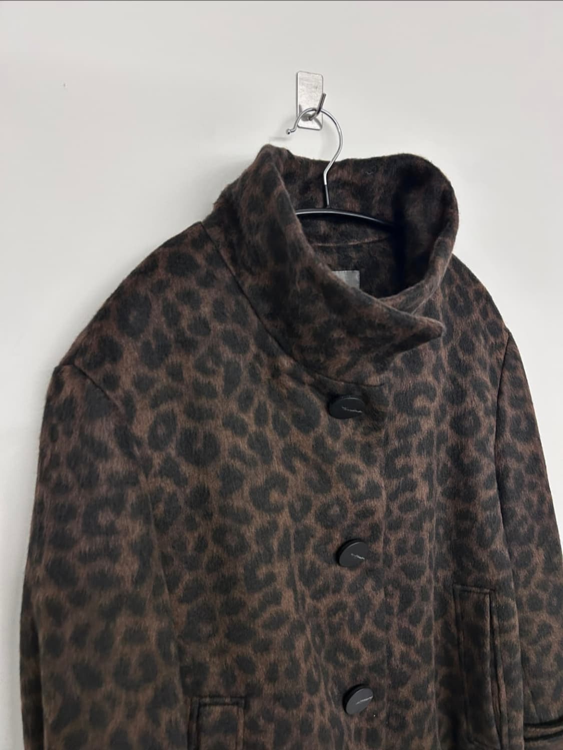 Vera Wang 하이넥 레오파드 자켓 상품이미지1