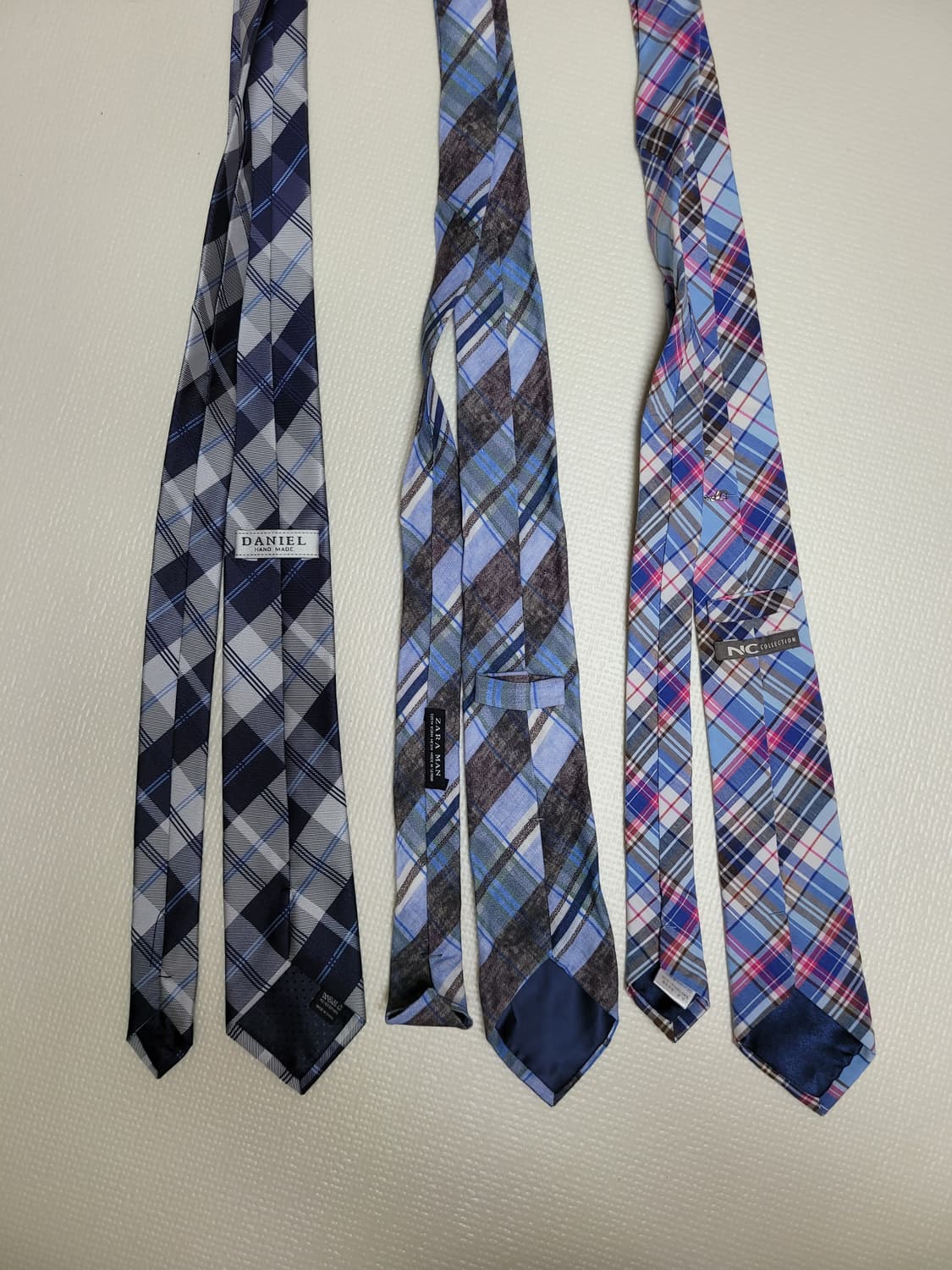넥타이 3종 (체크패턴 네이비, 블루, 핑크) 상품이미지7