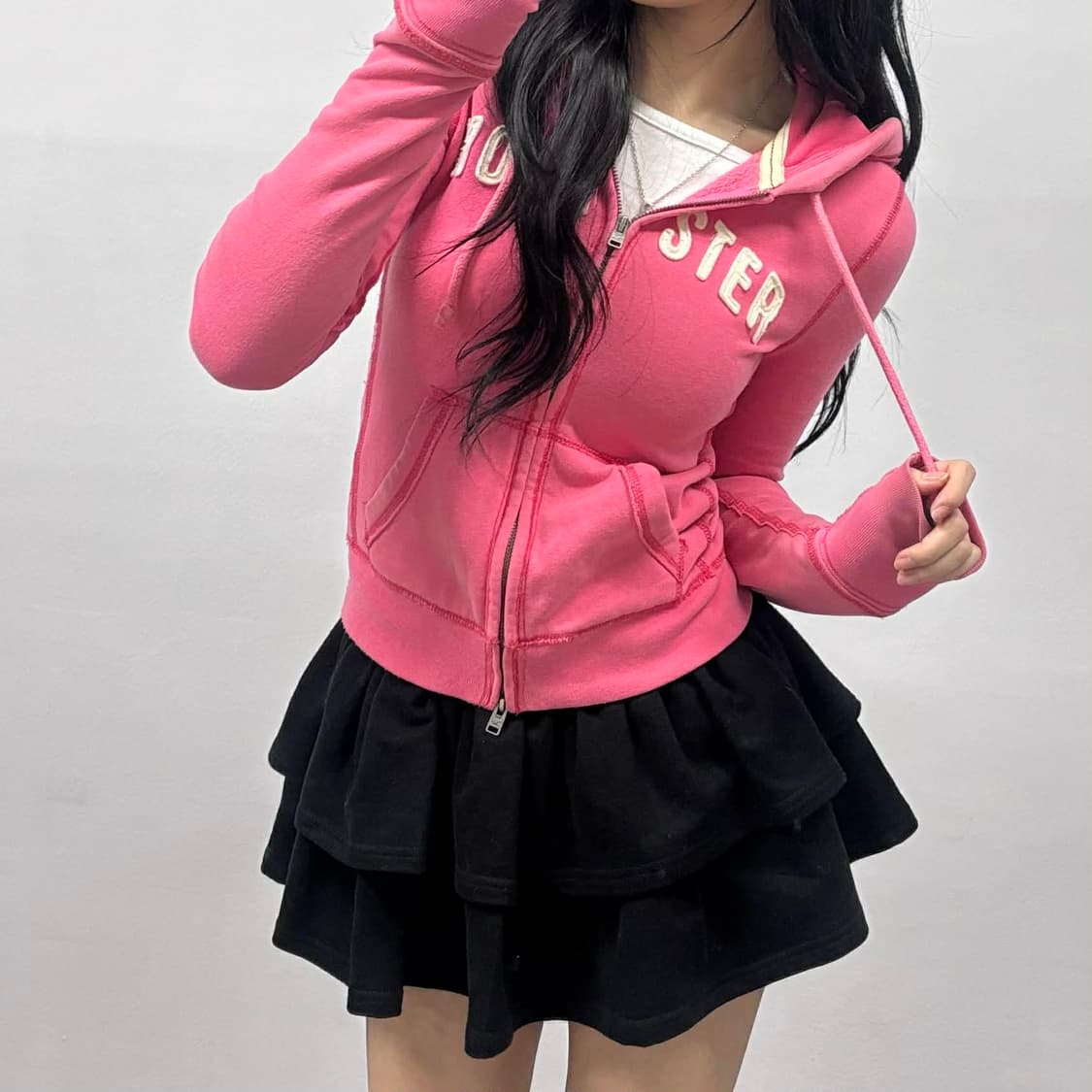 홀리스터 y2k 여리핏 러블리힙 걸즈 후드집업 희귀져지(XS) 상품이미지1