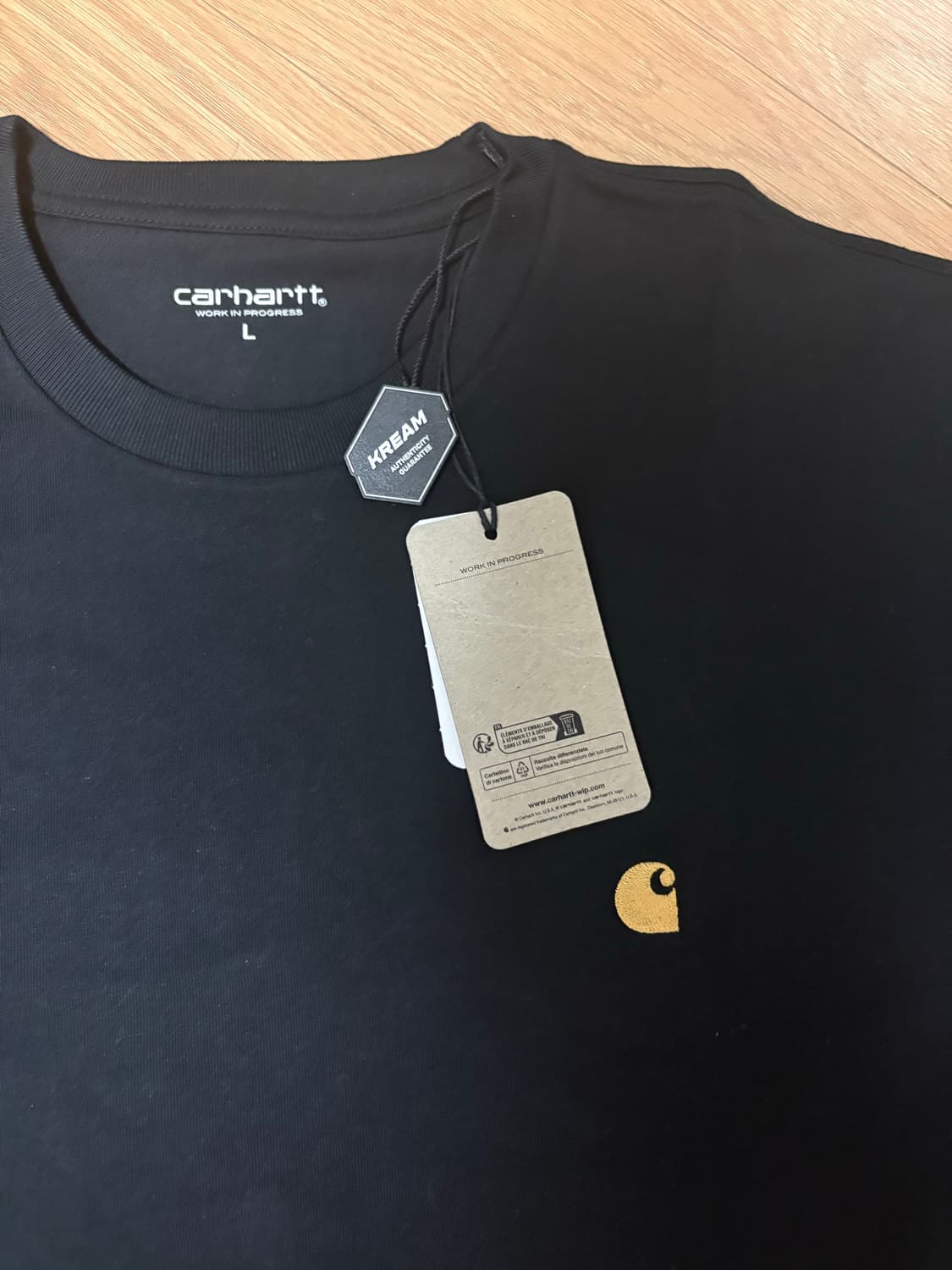 칼하트 WIP 숏슬리브 체이스 티셔츠 블랙골드 상품이미지3